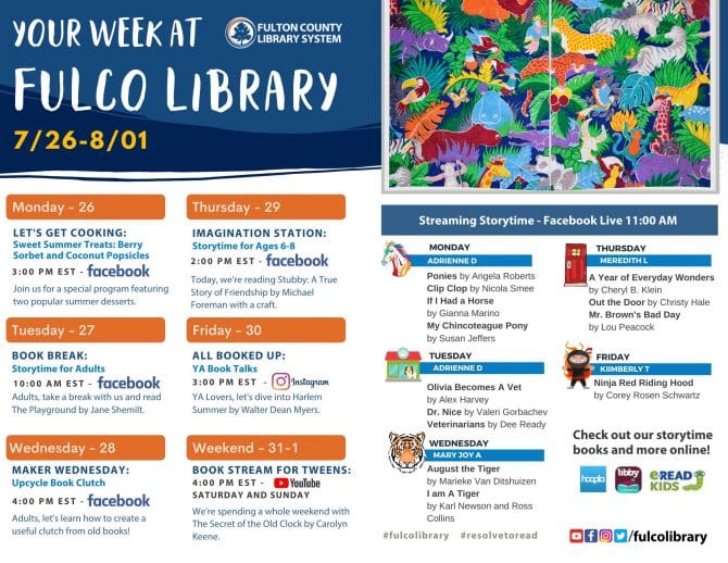 Your Week at Fulco Library Jul 26 Aug 1 Fulton County Library System
